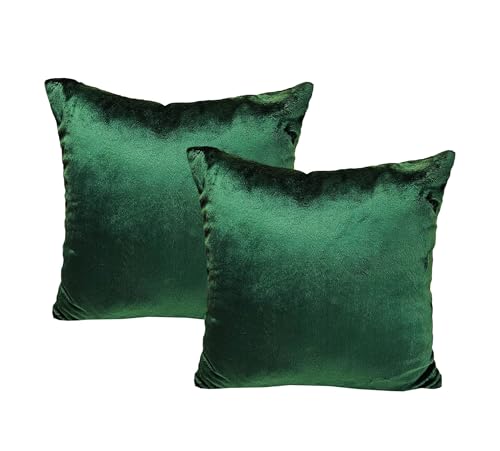 JACK 2er Set Teddy Flausch Kissenhülle Kissenbezug Dekokissen flauschig kuschlig weich, Farbe:Grün, Größe:45 x 45 cm von JACK