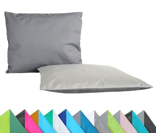 JACK 2er Set Wende Outdoor Kissenhülle Kissenbezug 2-farbig 30x50cm Wasserfest Lounge Kissen Garten Stuhl Lotus Effekt, Farbe:Anthrazit - Grau von JACK
