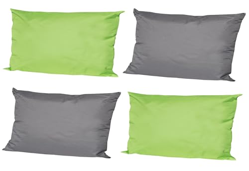 JACK 4X Outdoor Lounge Kissen 30x50cm viele Farben Dekokissen inkl. Füllung Wasserfest Sitzkissen Garten Stuhl, Farbe:2X Anthrazit - 2X Grün von JACK