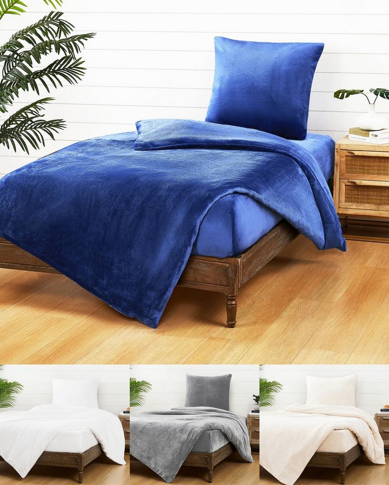 JACK Bettwäsche JACK Teddy Flausch 135x200cm Weiß Grau Anthrazit Blau, Microfaser, 2 teilig, kuschlig, weiche Oberfläche, superweicher Cashmere-Touch JACK Bettwäsche JACK Teddy Flausch 135x200cm Weiß Grau Anthrazit Blau, Microfaser, 2 teilig, kuschlig, weiche Oberfläche, superweicher Cashmere-Touch von JACK