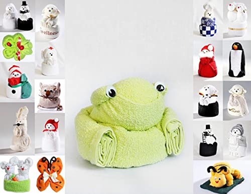 JACK Frottier Geschenk Set viele Modelle Handarbeit Origami Gästetuch Handtuch Waschhandschuh, Motiv/Art:Frosch von JACK