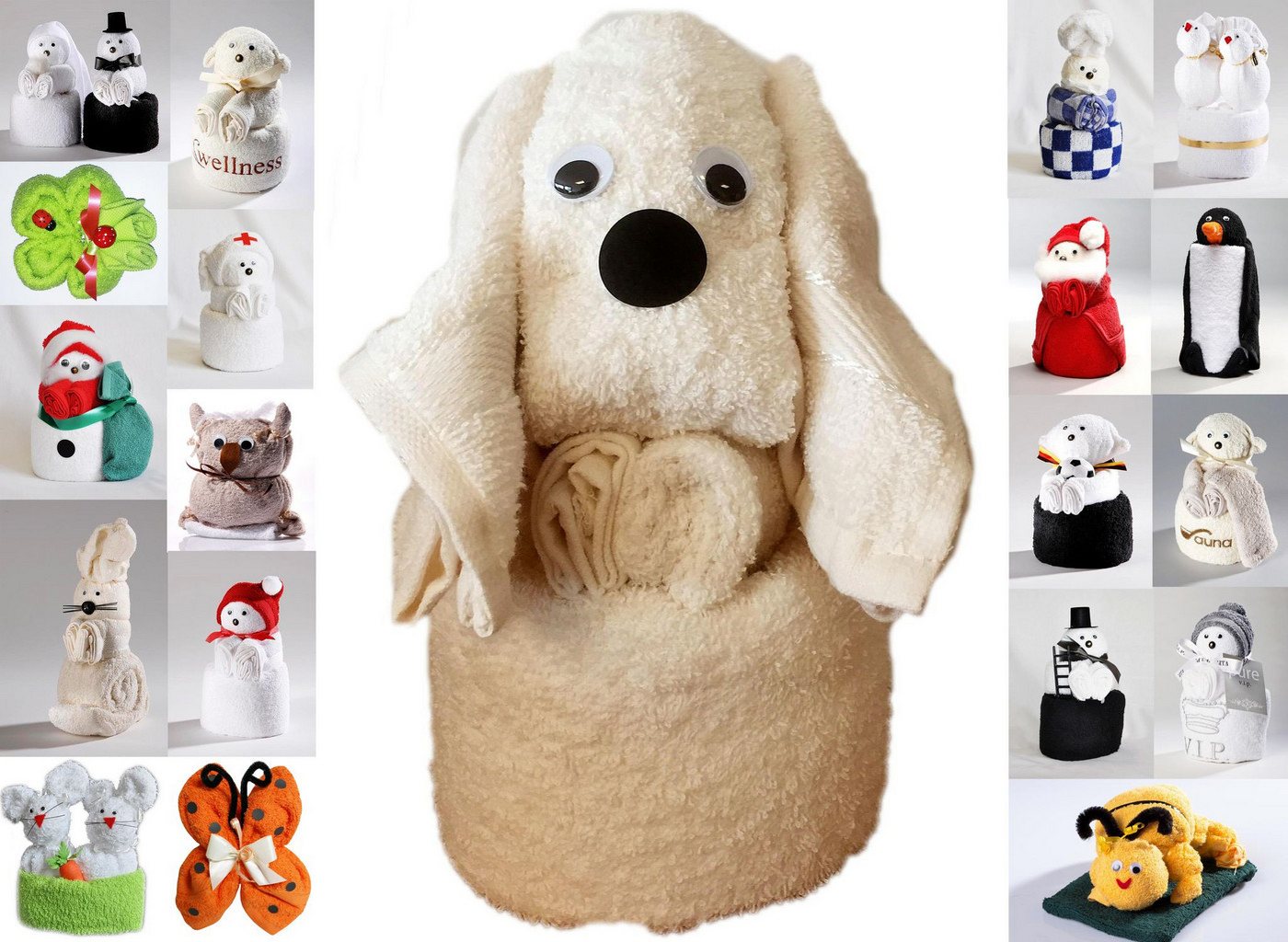 JACK Handtuch Set Frottier Geschenk Set viele Modelle Handarbeit Origami Gästetuch, (1-St), Handtuch, Waschhandschuh, gefaltete Tiere, tolle Geschenkidee von JACK