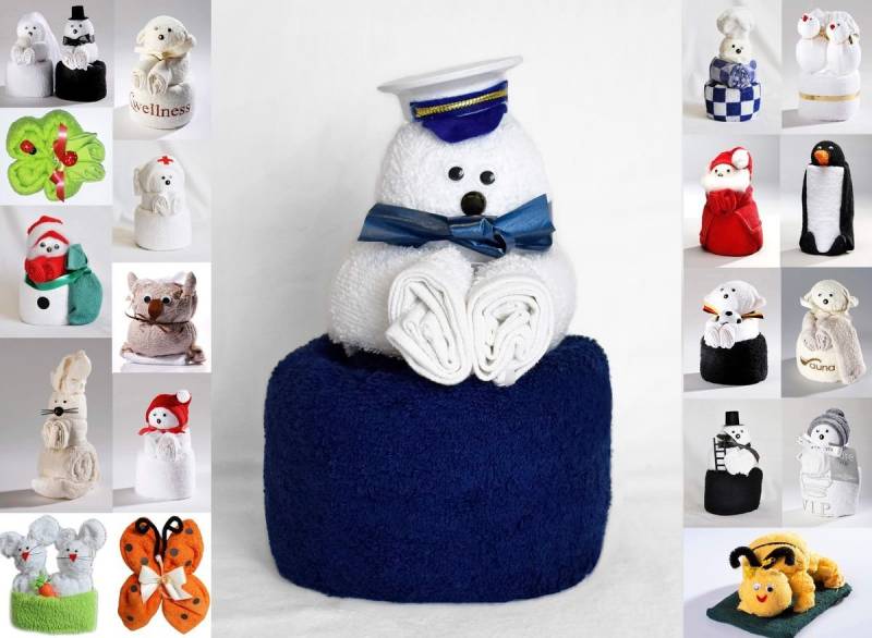 JACK Handtuch Set Frottier Geschenk Set viele Modelle Handarbeit Origami Gästetuch, (1-St), Handtuch, Waschhandschuh, gefaltete Tiere, tolle Geschenkidee von JACK