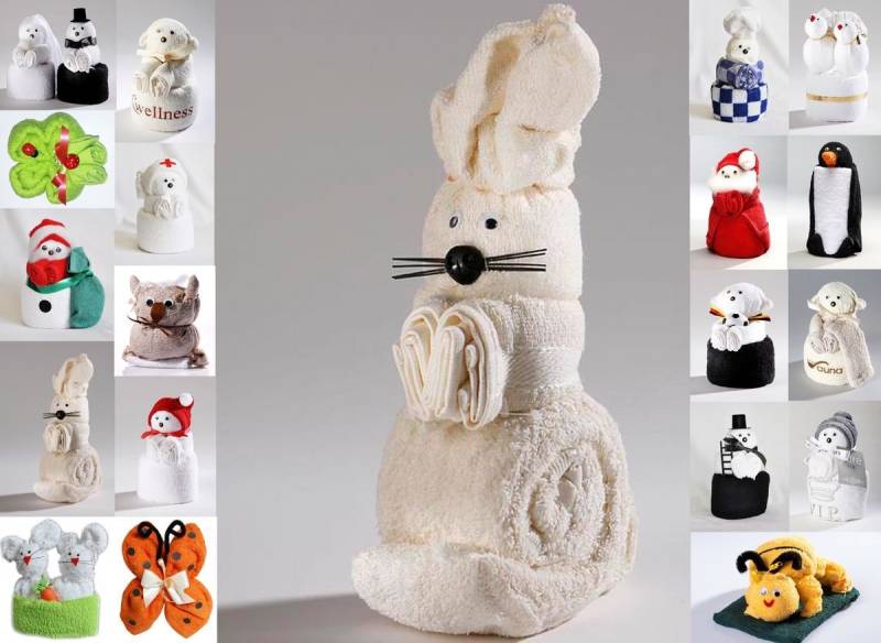 JACK Handtuch Set Frottier Geschenk Set viele Modelle Handarbeit Origami Gästetuch, (1-St), Waschhandschuh, gefaltete Tiere, tolle Geschenkidee von JACK