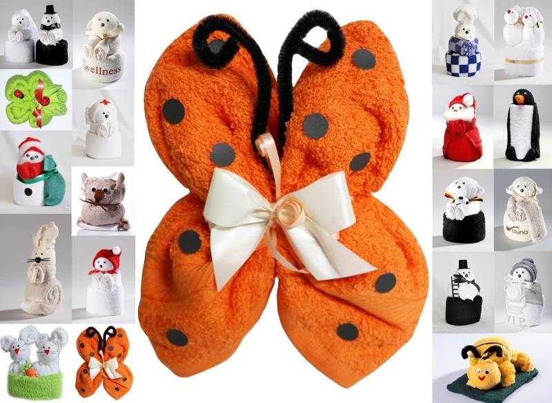 JACK Handtuch Set Frottier Geschenk Set viele Modelle Handarbeit Origami Gästetuch, (1-St), Handtuch, Waschhandschuh, gefaltete Tiere, tolle Geschenkidee von JACK