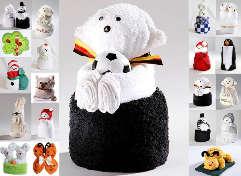 JACK Handtuch Set Frottier Geschenk Set viele Modelle Handarbeit Origami Gästetuch, (1-St), Handtuch, Waschhandschuh, gefaltete Tiere, tolle Geschenkidee von JACK