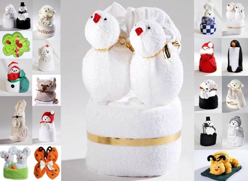 JACK Handtuch Set Frottier Geschenk Set viele Modelle Handarbeit Origami Gästetuch, (1-St), Handtuch, Waschhandschuh, gefaltete Tiere, tolle Geschenkidee von JACK