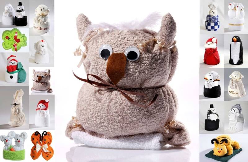 JACK Handtuch Set Frottier Geschenk Set viele Modelle Handarbeit Origami Gästetuch, (1-St), Waschhandschuh, gefaltete Tiere, tolle Geschenkidee von JACK