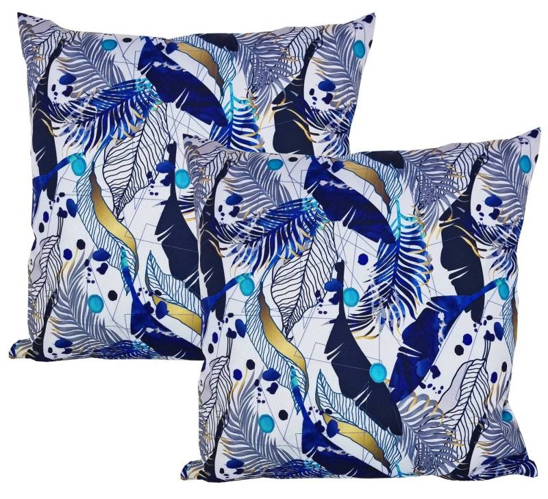 JACK Kissenbezüge 2er Set 45x45cm Motiv Outdoor Kissen Wasserfest, (2 Stück), 2x Kissenhülle, strapazierfähig, wasserabweisend, Innen & Außen von JACK