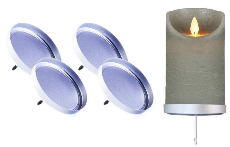 JACK LED-Kerze 4x Kerzenhalter Kerzenständer für LED Kerzen Halter Adventskranz Ø 8cm (4-tlg), vier Stück, Kerzenteller, Kerzenpin, Kerzenteller zum Stecken von JACK