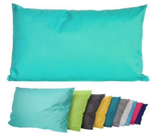 JACK Outdoor Lounge Kissen 30x50cm Dekokissen inkl. Füllung Wasserfest Sitzkissen Garten Stuhl Lotus Effekt, Farbe:Aqua von JACK