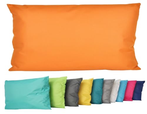 JACK Outdoor Lounge Kissen 30x50cm Dekokissen inkl. Füllung Wasserfest Sitzkissen Garten Stuhl Lotus Effekt, Farbe:Orange von JACK