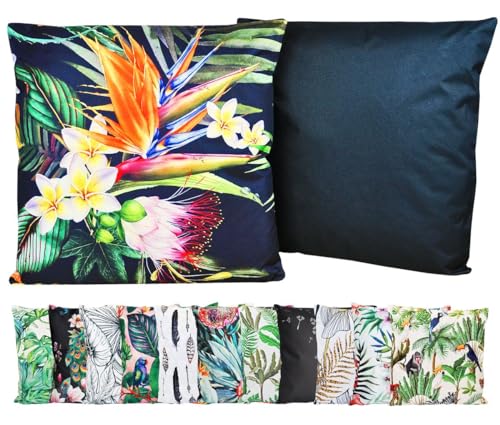 JACK Outdoor Motiv Kissen 45x45cm Lounge Dekokissen inkl. Füllung Wasserabweisend Sitzkissen Garten Stuhl, Farbe:Tropical von JACK