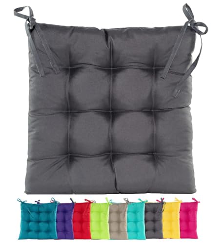 JACK Outdoor Stuhlkissen 38x38cm Lounge Kissen Auflage Wasserfest Sitzkissen Garten Lotus Effekt, Farbe:Anthrazit von JACK