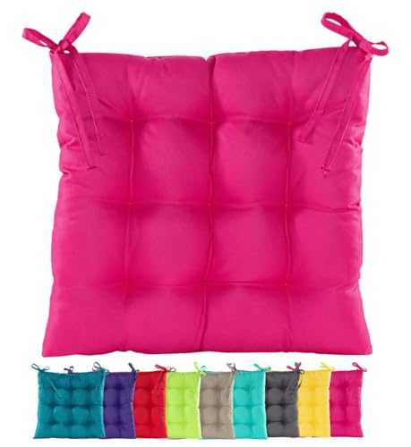 JACK Outdoor Stuhlkissen 38x38cm Lounge Kissen Auflage Wasserfest Sitzkissen Garten Lotus Effekt, Farbe:Pink von JACK