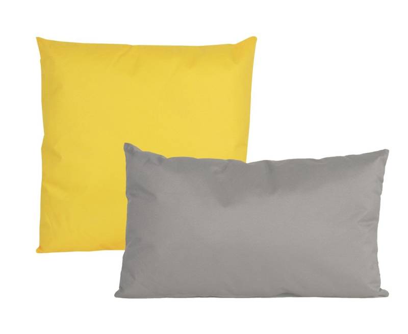 JACK Sitzkissen JACK 2er Set 2-farbiges Wende Outdoor Lounge Kissen 45x45cm + 30x50cm, inkl. Füllung, Robust, Strapazierfähig, Wasserfest, Innen & Außen von JACK