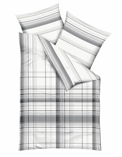 JACK by Kaeppel Edel Seersucker 2 TLG. Wende Bettwäsche Facile Streifen Karo Grau Weiß Reißverschluss, Größe:155x220cm Bettwäsche JACK by Kaeppel Edel Seersucker 2 TLG. Wende Bettwäsche Facile Streifen Karo Grau Weiß Reißverschluss, Größe:155x220cm Bettwäsche von JACK
