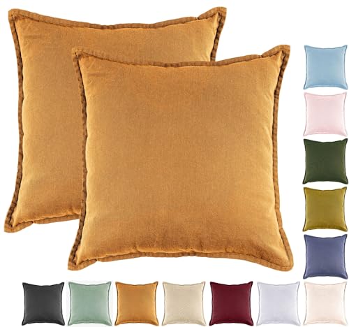 JACK by Mistral 2er Set 45x45cm Kissenhülle Kissenbezug Baumwolle Reißverschluss Leinenoptik, Farbe:Caramel JACK by Mistral 2er Set 45x45cm Kissenhülle Kissenbezug Baumwolle Reißverschluss Leinenoptik, Farbe:Caramel von JACK