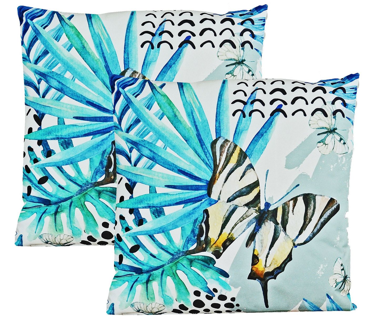 JACK Kissenbezüge JACK 2er Set Motiv Outdoor Kissenhülle 45x45cm Wasserfest, (2 Stück), robust und strapazierfähig, Wasserabweisend, für Innen & Außen von JACK
