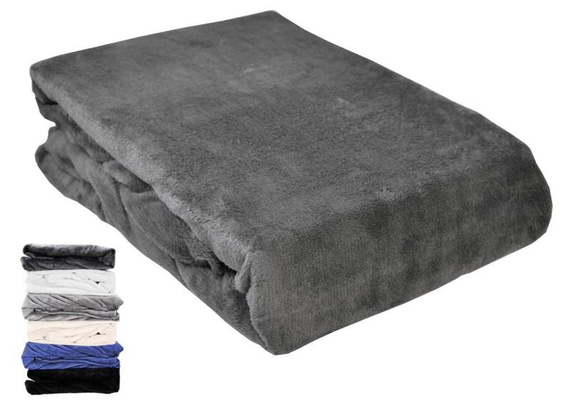 JACK Spannbettlaken Teddy Flausch Cashmere Touch Weiß Grau Anthrazit, Microfaser, Gummizug: Rundumgummizug, (1 Stück), Teddy Plüsch, kuschlig, weiche Oberfläche, superweicher Cashmere-Touch von JACK