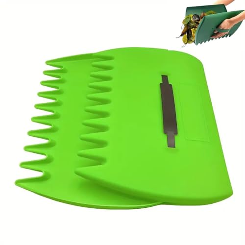 2er-Set Laubgreifer & Handrechen aus Kunststoff - Handliche Gartenwerkzeuge für Blätter, Grasschnitt und Hofreinigung (Laubschaufel, 34 cm, ideal für Garten/Hof) (Fluoreszierend) von JACKANNA