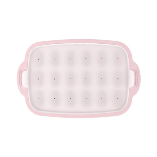 Babybrei Einfrieren Behälter Babynahrung Gefrierschalen Muttermilch Aufbewahrung Popsicle Form Babynahrung Aufbewahrungsbehälter Silikon Eiswürfelform mit Deckel Baby selbstfütternde geteilte (Rosa) von JACKANNA