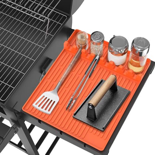 Blackstone Silikon-Grillwerkzeug-Matte, 3-in-1 große Spatelmatte mit Tropf-Pad, Blackstone Grill Seitenablagematte für Outdoor-Grill, Lebensmittelqualität, Grillutensilienhalter Blackstone Silikon-Grillwerkzeug-Matte, 3-in-1 große Spatelmatte mit Tropf-Pad, Blackstone Grill Seitenablagematte für Outdoor-Grill, Lebensmittelqualität, Grillutensilienhalter von JACKANNA