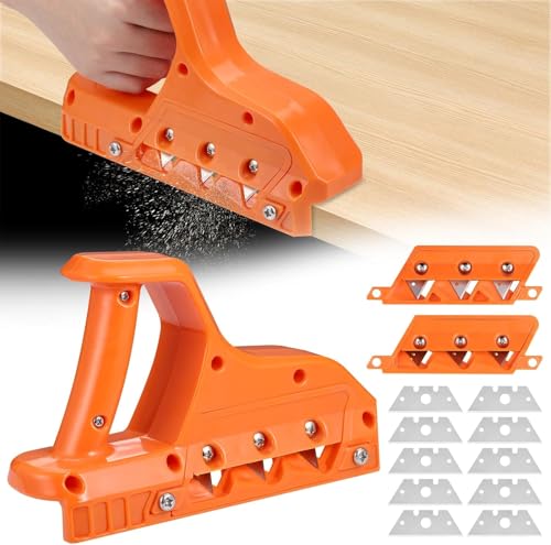 Gipsplatte Faser V-förmiger hobel 45 Grad 60 Grad Dual-Use Deckenschlitzartefakt Kielfrei Schnellnaht Einstelltiefenhobel Schallabsorbierendes Brettschlitzwerkzeug (Neues Set 45°+60°+10 Klingen) von JACKANNA