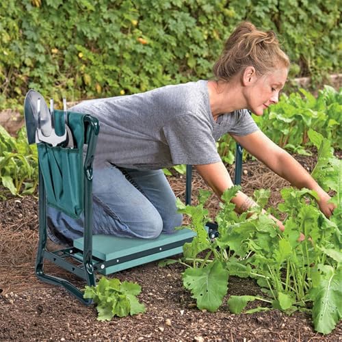JACKANNA Gartensitzkniebank Knie Komfort Garten Kniebank für Gartenarbeit - Knie Komfort Knieschoner Gartenarbeitbis 170 kg mit 2 Gartenhocker Klappbar, Gartenstuhl zum Knien & Sitzen von JACKANNA