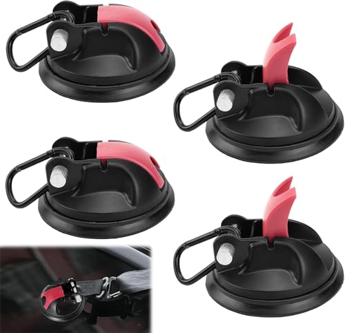 JACKANNA 4 Stück Saugnapf Haken Camping Saugnäpfe mit Gewinde Saughaken Extra Stark bis 20 KG - Saugnapf Auto Multifunktionaler Saugnapfhalterung mit Befestigung von JACKANNA