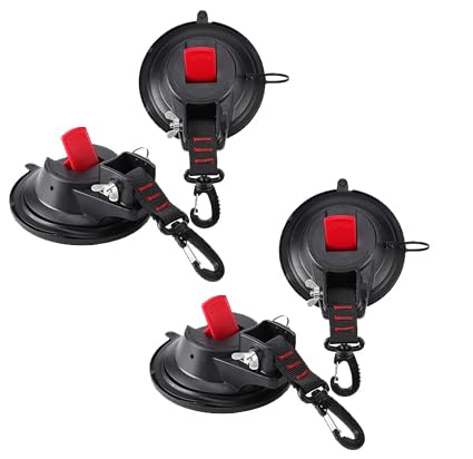 JACKANNA Saugnapf Camping Set, 4 x Saugnäpfe Saughaken Extra Stark bis 20 KG - Auto Spanner Multifunktionaler Saugnapfhalterung mit Befestigung (4 Stück verbesserte Modelle) von JACKANNA