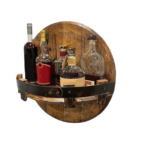 JACKANNA Vintage Mini Bar Weinregal Wand Holz Flaschenregal Flaschen Aufbewahrung Ablage Barschränke Wandmontage für Küche Spirituosen Schrank Wohn und Küchendekor von JACKANNA