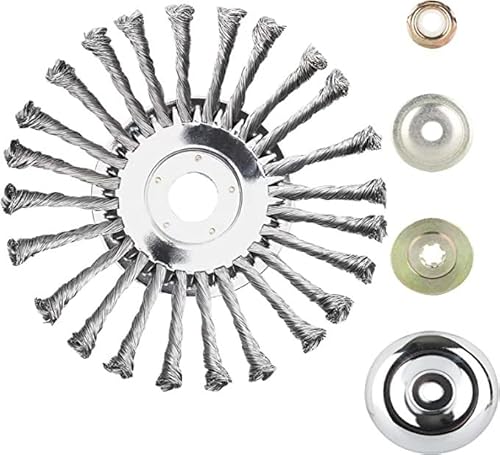 Profi Unkrautbürste für Freischneider 200mm (8 Zoll)，Drahtbürste Freischneider Unkrautbürste für Motorsense，Makita Unkrautbürste für Rasentrimmer Drahtbürste Freischneider (a, 8 Zoll) von JACKANNA