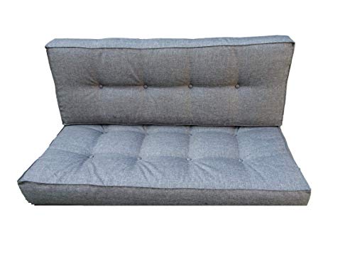 Palettenkissen Schaumkissen / Kissen Palettensofa Euro Paletten / europalleten sitzkissen / sitzkissen palettenmöbel / palettenkissen Outdoor / Sitzkissen 120 x 60 cm (Silber, 2X teiliges Set) von JACKKISSEN