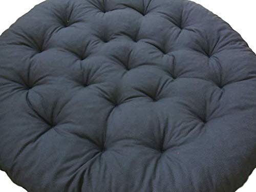 Papasansessel Kissen, Polster Bodenkissen für Schwenksessel, Rund Papasan Sessel, Polyrattan Sessel - Durchmesser 110 cm und Kissenstärke 10-12cm (Anthrazit) von JACKKISSEN