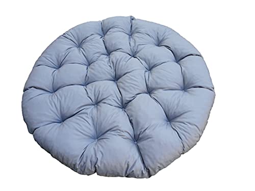 Papasansessel Kissen, Polster Bodenkissen für Schwenksessel, Rund Papasan Sessel, Polyrattan Sessel - Durchmesser 110 cm und Kissenstärke 10-12cm (Grau) von JACKKISSEN