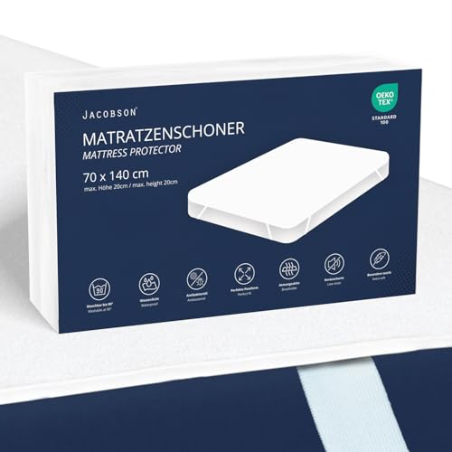 JACOBSON Matratzenschoner 70 x 140 cm - wasserdichte Matratzenauflage - atmungsaktiver Matratzenschutz (70x140cm) von JACOBSON