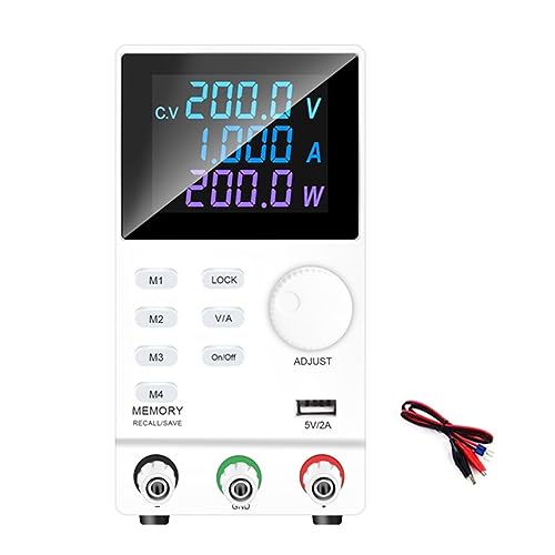 Einstellbares Gleichstromnetzteil, Programmierbarer LCD-Digital-Labortisch-Stromquelle, Stabilisierter Spannungsreglerschalter Kurzschlussschutzfunktion (Color : SPPS-D2001) von JACOJE