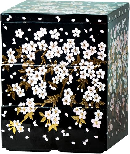 JADE TEMPLE Bento Box 3-teilig mit Deckel Kirschblüten - 1 Set von JADE TEMPLE