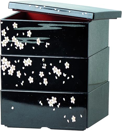 JADE TEMPLE Bento Box 3-teilig mit Deckel Kirschblüten Fuji - 1 Set von JADE TEMPLE