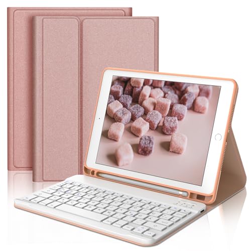 JADEMALL Tastatur IPA 9. Generation - Ultraleichte Hülle mit Pencil Halter für IPA 10,2 Zoll (9/8/ 7 Generation 2021/2020/2019), IPA Air 3 Gen & IPA Pro 10,5, QWERTZ Deutsches von JADEMALL