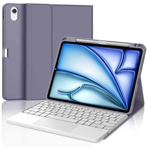 JADEMALL Tastatur iPad AIR 11 - Kabellose Tastatur mit Touchpad für iPad AIR 11 m2 2024/ Air 11 m3 2025,Schutzhülle mit Pencil Halter, QWERTZ Deutsches von JADEMALL