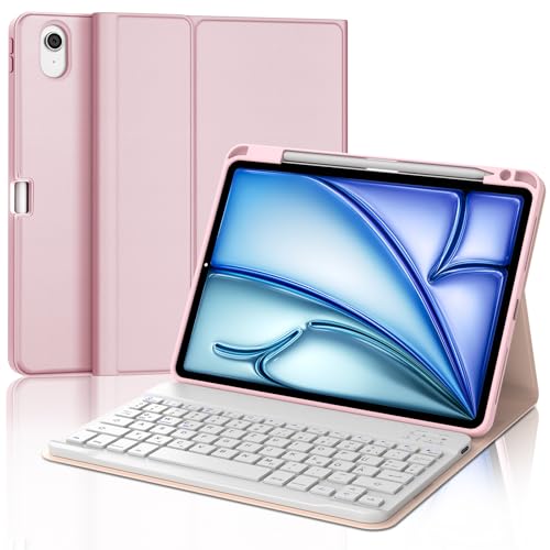 JADEMALL Tastatur iPad AIR 11 m2 - Kabellose Tastatur für iPad AIR 11 m2 2024/Air 11 m3 2025,Schutzhülle mit Pencil Halter, QWERTZ Deutsches von JADEMALL