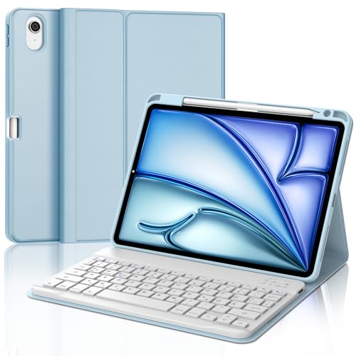 JADEMALL Tastatur iPad AIR 11 m2 - Kabellose Tastatur für iPad AIR 11 m2 2024/Air 11 m3 2025,Schutzhülle mit Pencil Halter, QWERTZ Deutsches von JADEMALL
