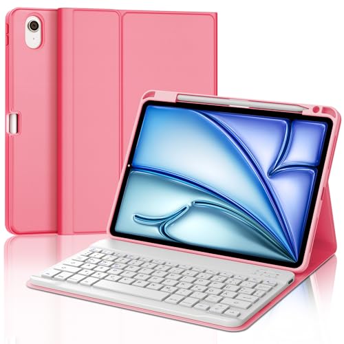 JADEMALL Tastatur iPad AIR 11 m2 - Kabellose Tastatur für iPad AIR 11 m2 2024/Air 11 m3 2025,Schutzhülle mit Pencil Halter, QWERTZ Deutsches von JADEMALL