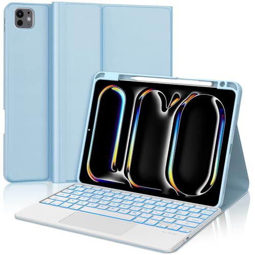 JADEMALL Tastatur iPad Pro 11 - Kabellose Tastatur mit Beleuchtung & Touchpad für iPad Pro 11 5. Gen 2024,Schutzhülle mit Pencil Halter, QWERTZ Deutsches JADEMALL Tastatur iPad Pro 11 - Kabellose Tastatur mit Beleuchtung & Touchpad für iPad Pro 11 5. Gen 2024,Schutzhülle mit Pencil Halter, QWERTZ Deutsches von JADEMALL