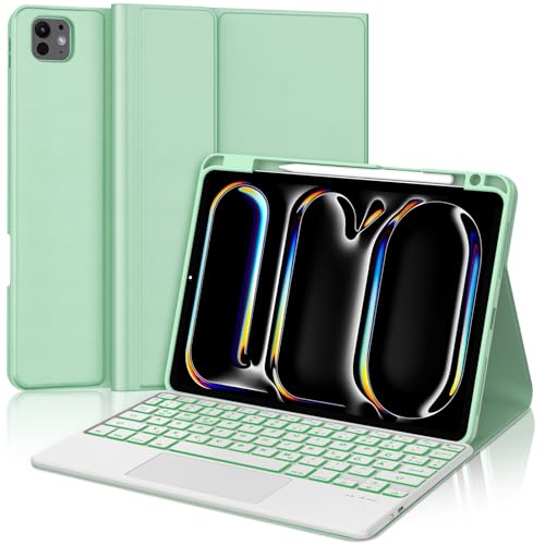 JADEMALL Tastatur iPad Pro 11 - Kabellose Tastatur mit Beleuchtung & Touchpad für iPad Pro 11 5. Gen 2024,Schutzhülle mit Pencil Halter, QWERTZ Deutsches JADEMALL Tastatur iPad Pro 11 - Kabellose Tastatur mit Beleuchtung & Touchpad für iPad Pro 11 5. Gen 2024,Schutzhülle mit Pencil Halter, QWERTZ Deutsches von JADEMALL