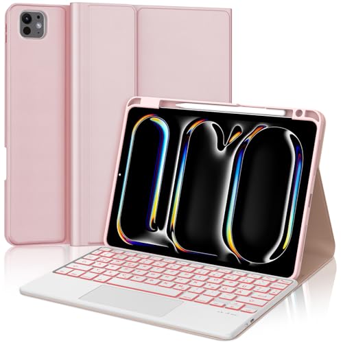 JADEMALL Tastatur iPad Pro 11 - Kabellose Tastatur mit Beleuchtung & Touchpad für iPad Pro 11 5. Gen 2024,Schutzhülle mit Pencil Halter, QWERTZ Deutsches JADEMALL Tastatur iPad Pro 11 - Kabellose Tastatur mit Beleuchtung & Touchpad für iPad Pro 11 5. Gen 2024,Schutzhülle mit Pencil Halter, QWERTZ Deutsches von JADEMALL
