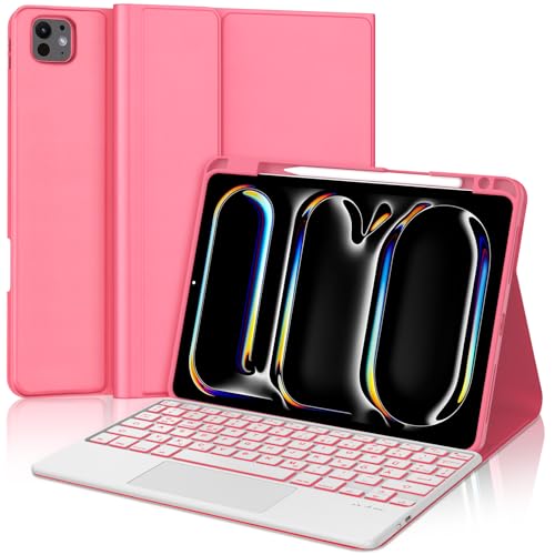 JADEMALL Tastatur iPad Pro 11 - Kabellose Tastatur mit Beleuchtung & Touchpad für iPad Pro 11 5. Gen 2024,Schutzhülle mit Pencil Halter, QWERTZ Deutsches JADEMALL Tastatur iPad Pro 11 - Kabellose Tastatur mit Beleuchtung & Touchpad für iPad Pro 11 5. Gen 2024,Schutzhülle mit Pencil Halter, QWERTZ Deutsches von JADEMALL