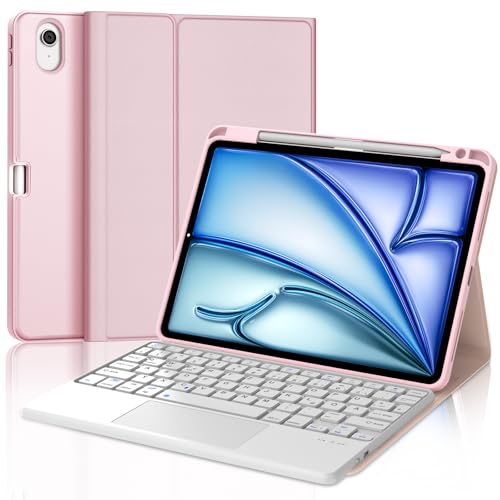 JADEMALL Tastatur iPad Pro 11 - Kabellose Tastatur mit Touchpad für iPad Pro 11 5. Gen 2024,Schutzhülle mit Pencil Halter, QWERTZ Deutsches von JADEMALL